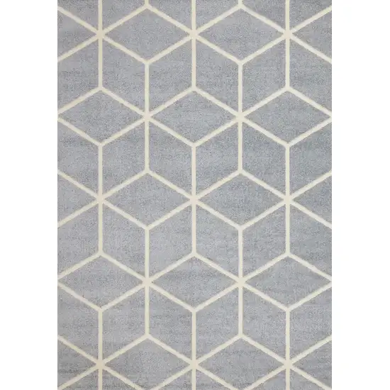 Gray And Cream Geometric Area Rug Photo 2
