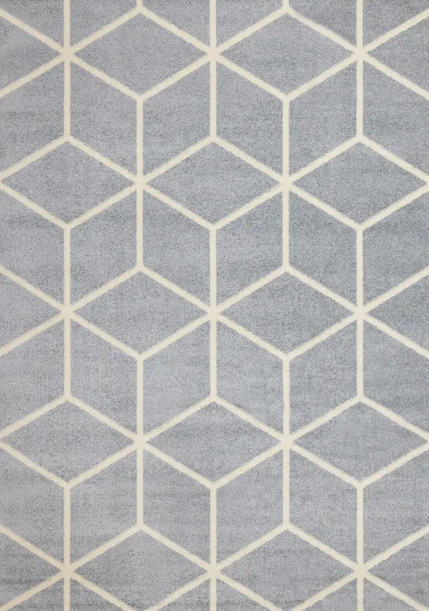 Gray And Cream Geometric Area Rug Photo 2