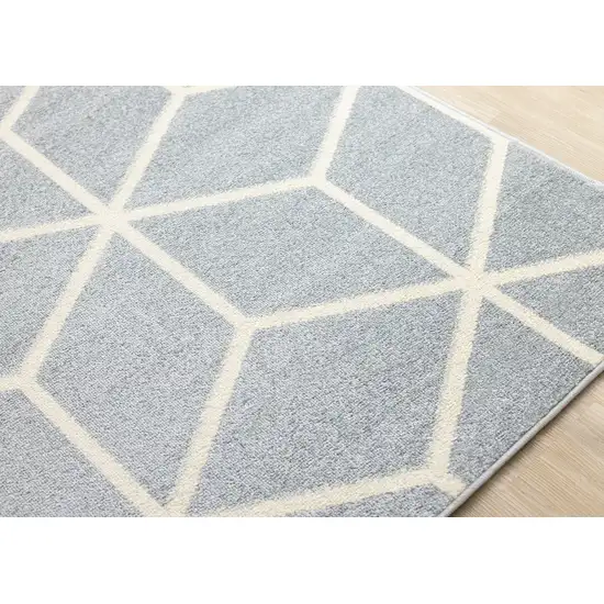 Gray And Cream Geometric Area Rug Photo 7