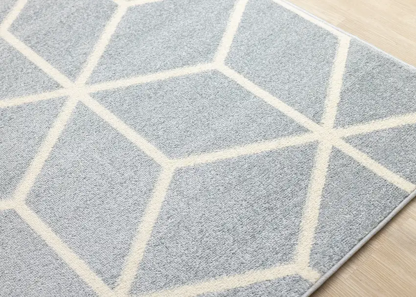 Gray And Cream Geometric Area Rug Photo 7