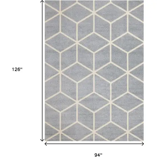 Gray And Cream Geometric Area Rug Photo 3
