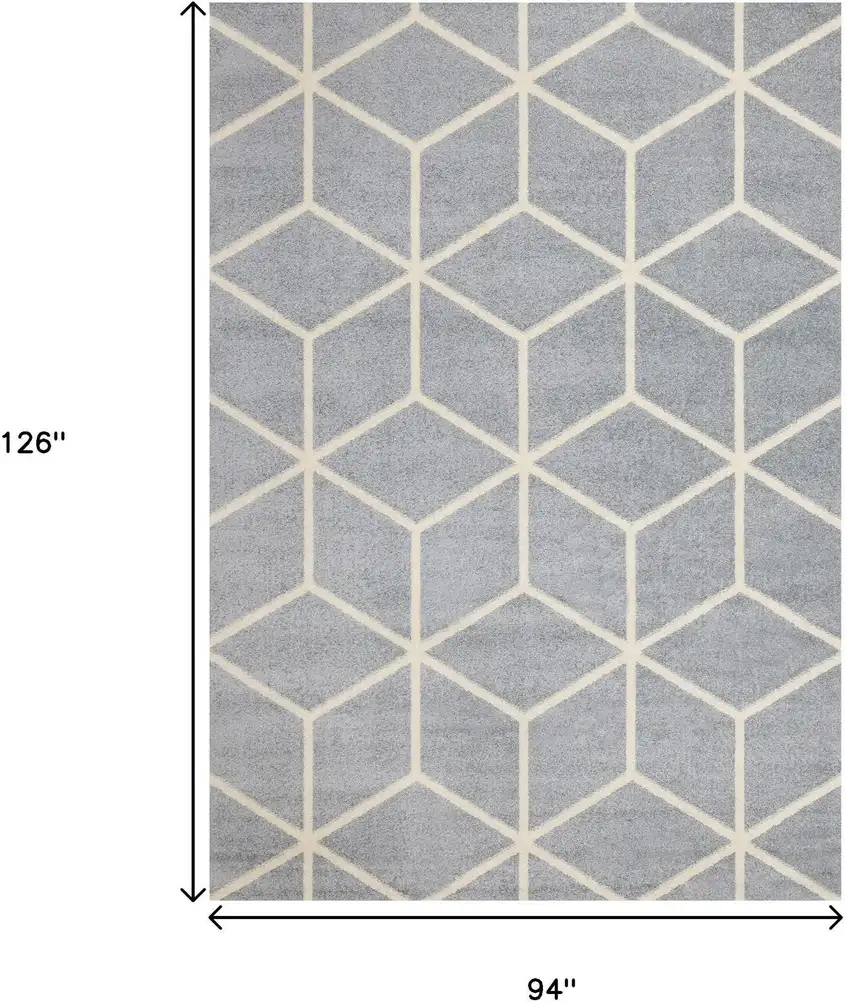 Gray And Cream Geometric Area Rug Photo 3
