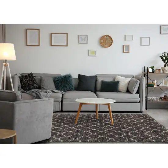 Gray And Cream Ogee Area Rug Photo 7