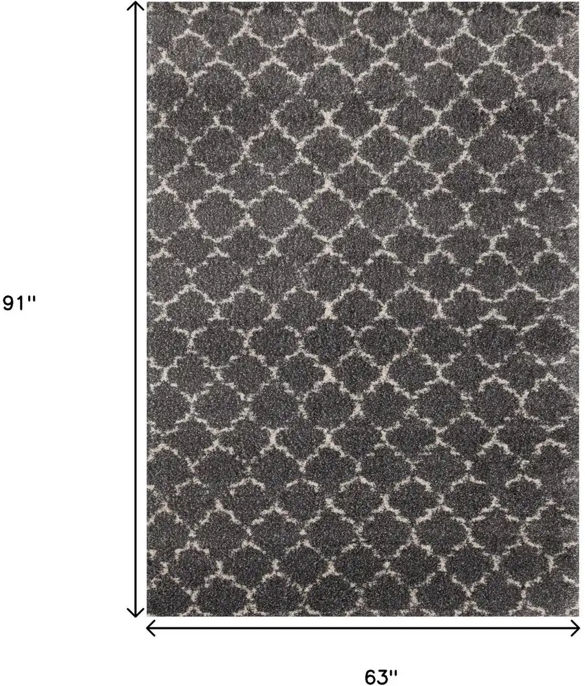 Gray And Cream Ogee Area Rug Photo 3