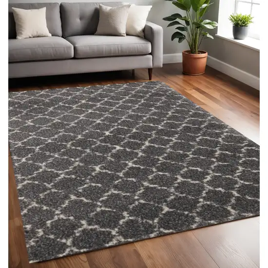 Gray And Cream Ogee Area Rug Photo 1