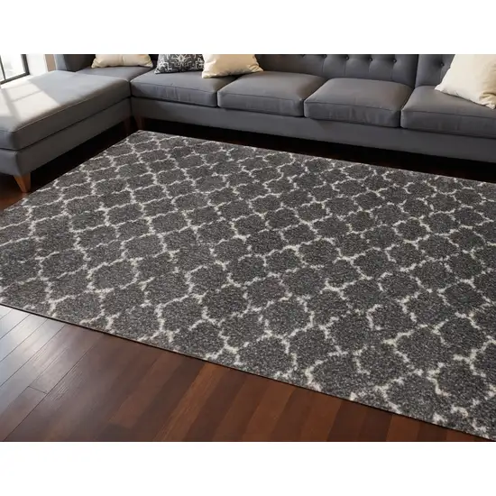 Gray And Cream Ogee Area Rug Photo 1