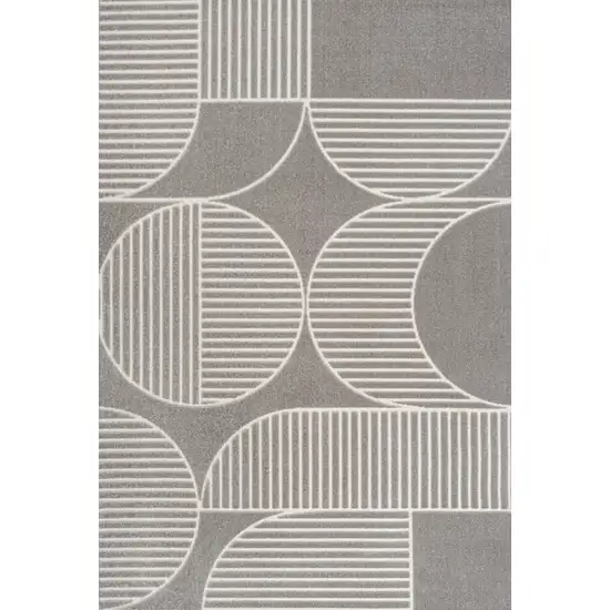 Gray And Cream Striped Indoor Outdoor Area Rug Photo 1