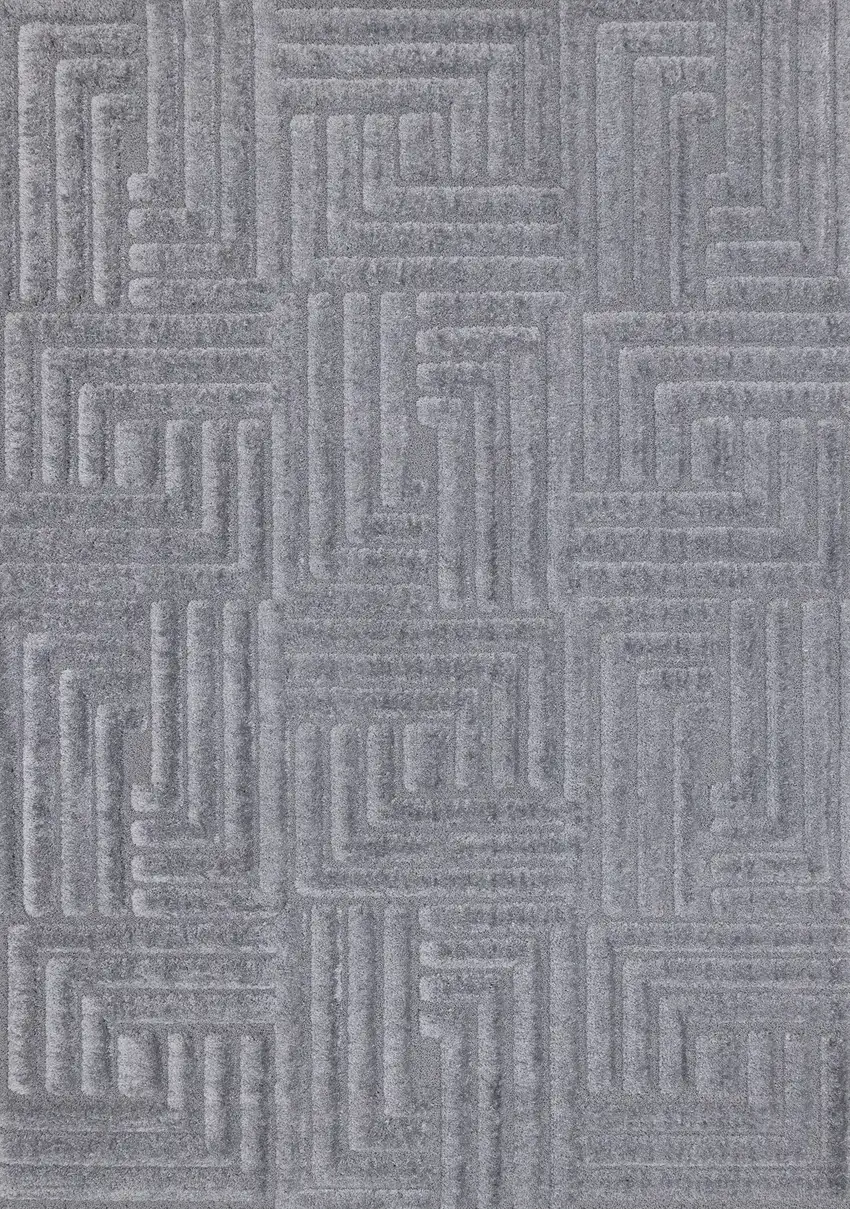 Gray And Dark Gray Geometric Area Rug Photo 4