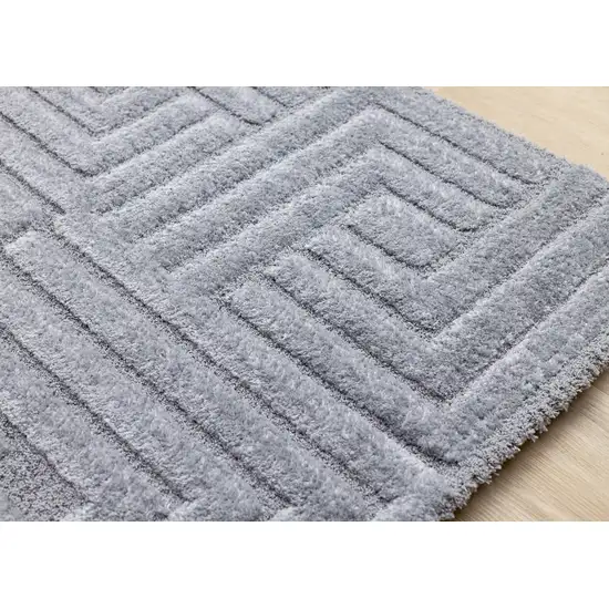 Gray And Dark Gray Geometric Area Rug Photo 7