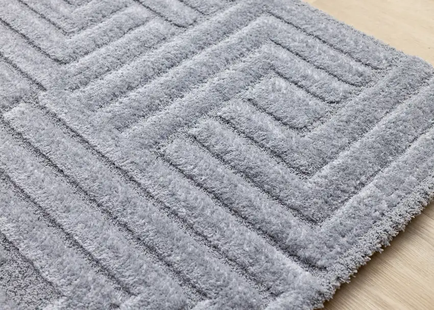 Gray And Dark Gray Geometric Area Rug Photo 7