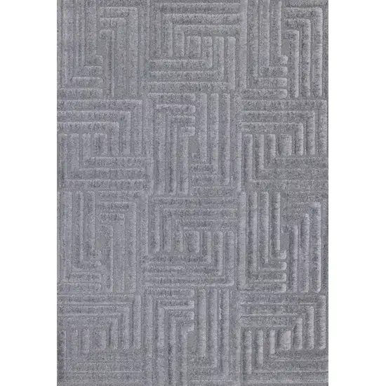 Gray And Dark Gray Geometric Area Rug Photo 2