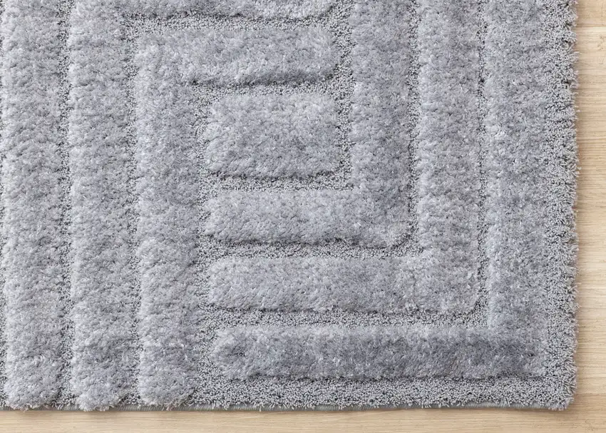 Gray And Dark Gray Geometric Area Rug Photo 7