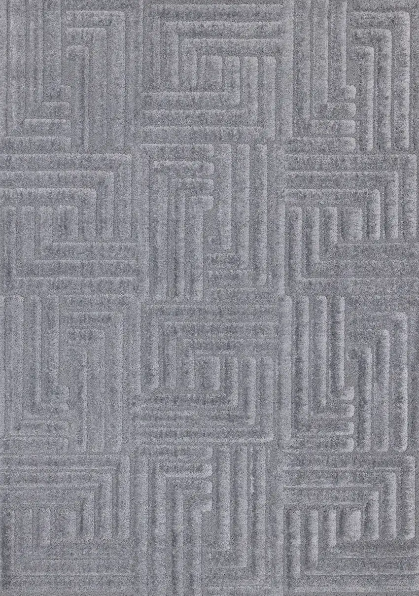 Gray And Dark Gray Geometric Area Rug Photo 2