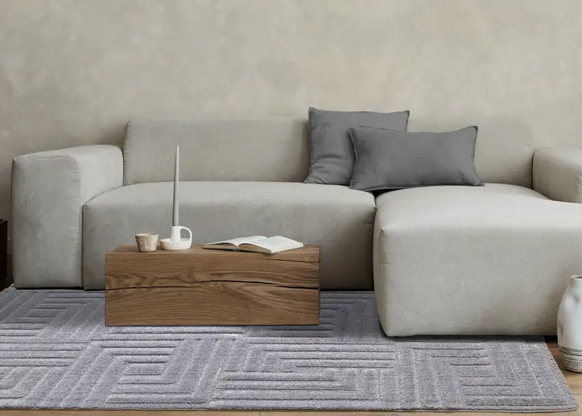 Gray And Dark Gray Geometric Area Rug Photo 6