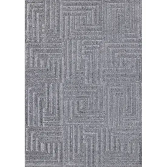 Gray And Dark Gray Geometric Area Rug Photo 4