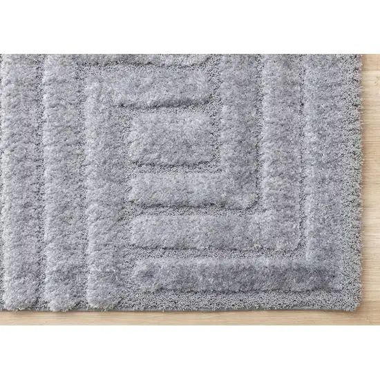 Gray And Dark Gray Geometric Area Rug Photo 8