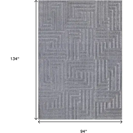 Gray And Dark Gray Geometric Area Rug Photo 3