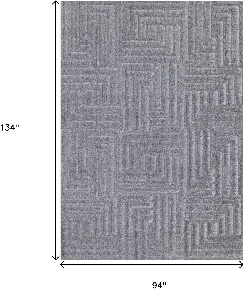 Gray And Dark Gray Geometric Area Rug Photo 3