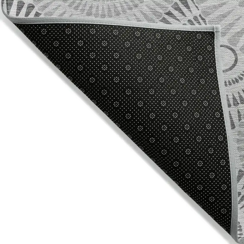 Gray And Dark Gray Geometric Washable Indoor Outdoor Area Rug Photo 4