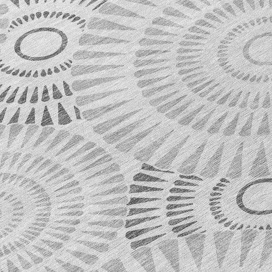Gray And Dark Gray Geometric Washable Indoor Outdoor Area Rug Photo 6