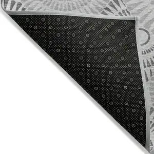 Photo of Gray And Dark Gray Geometric Washable Indoor Outdoor Area Rug