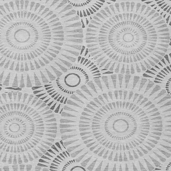 Gray And Dark Gray Geometric Washable Indoor Outdoor Area Rug Photo 7