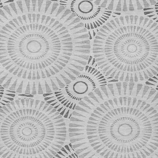 Gray And Dark Gray Geometric Washable Indoor Outdoor Area Rug Photo 7