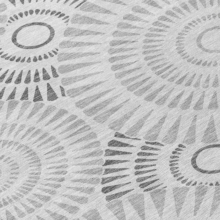 Gray And Dark Gray Geometric Washable Indoor Outdoor Area Rug Photo 6