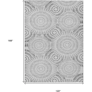 Photo of Gray And Dark Gray Geometric Washable Indoor Outdoor Area Rug