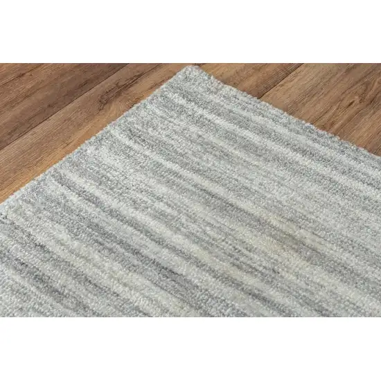 Gray And Dark Gray Striped Hand Tufted Area Rug Photo 2