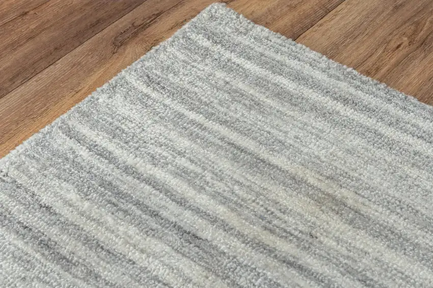 Gray And Dark Gray Striped Hand Tufted Area Rug Photo 2