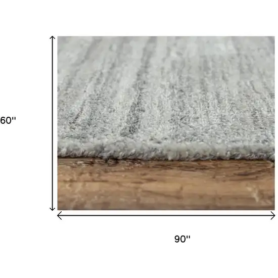 Gray And Dark Gray Striped Hand Tufted Area Rug Photo 6