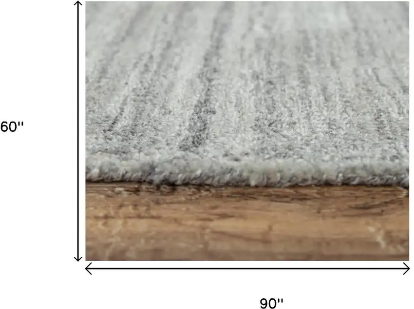 Gray And Dark Gray Striped Hand Tufted Area Rug Photo 6
