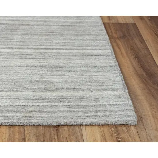 Gray And Dark Gray Striped Hand Tufted Area Rug Photo 4
