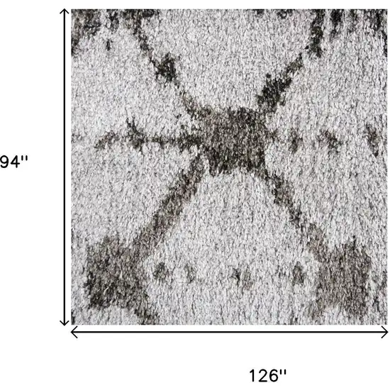 Gray And Dark Gray Trellis Shag Area Rug Photo 7