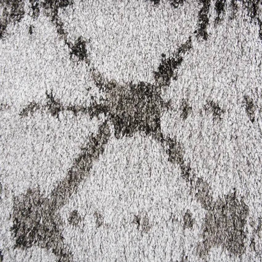 Gray And Dark Gray Trellis Shag Area Rug Photo 2