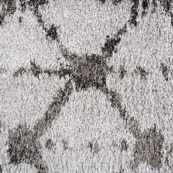 Gray And Dark Gray Trellis Shag Area Rug Photo 2