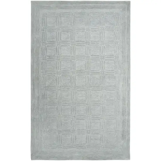 Gray And Dark Gray Wool Checkered Hand Tufted Area Rug Photo 1