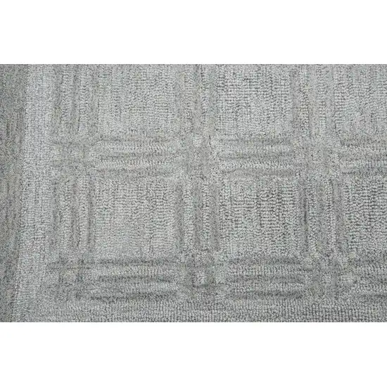 Gray And Dark Gray Wool Checkered Hand Tufted Area Rug Photo 3