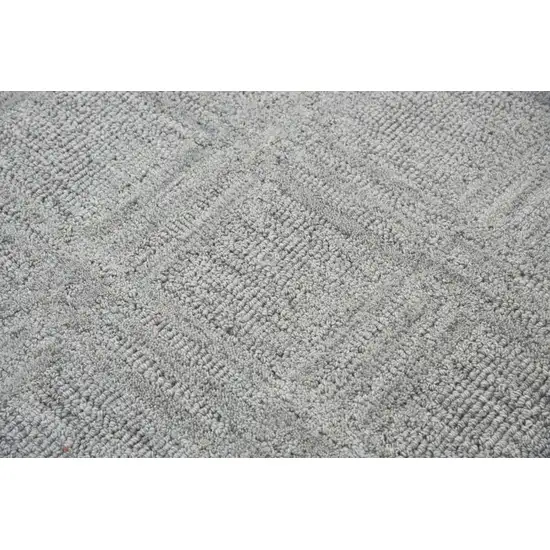 Gray And Dark Gray Wool Checkered Hand Tufted Area Rug Photo 4