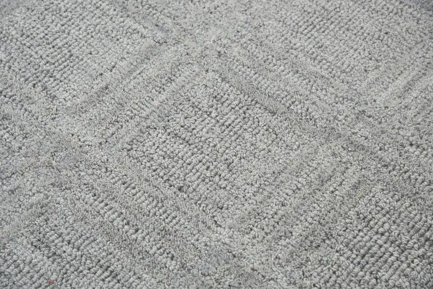 Gray And Dark Gray Wool Checkered Hand Tufted Area Rug Photo 4