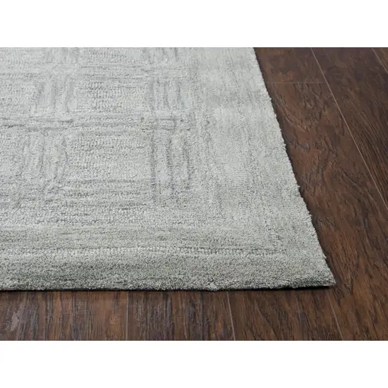 Gray And Dark Gray Wool Checkered Hand Tufted Area Rug Photo 2
