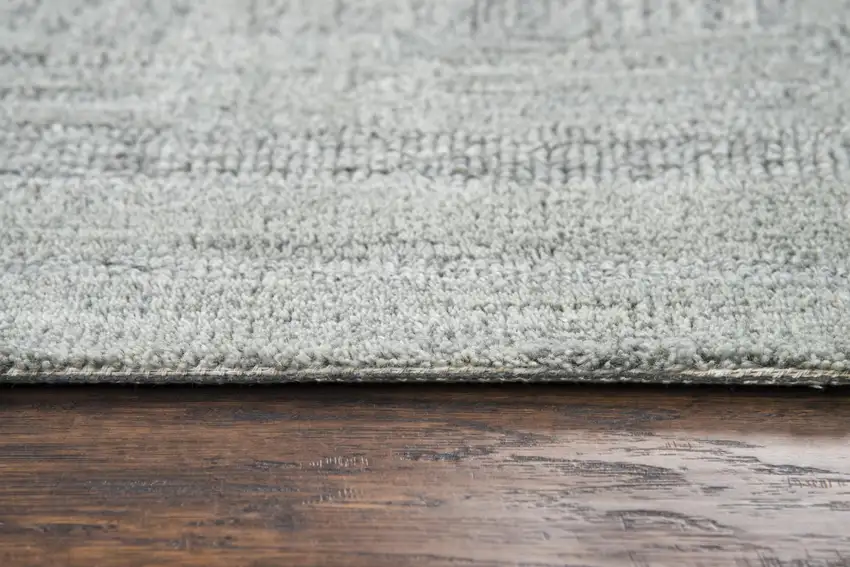 Gray And Dark Gray Wool Checkered Hand Tufted Area Rug Photo 5