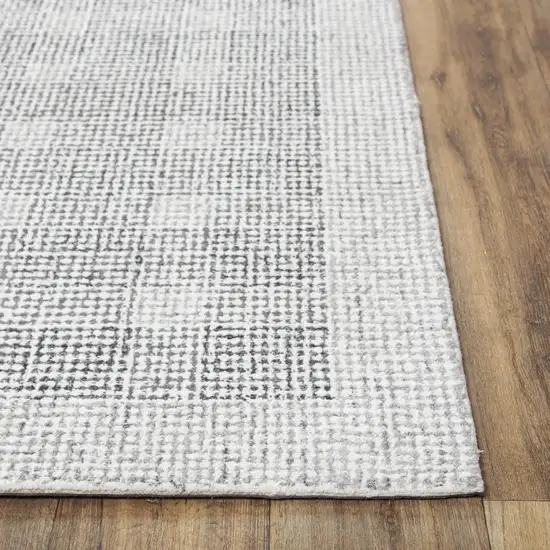 Gray And Dark Gray Wool Checkered Hand Tufted Area Rug Photo 3