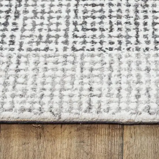 Gray And Dark Gray Wool Checkered Hand Tufted Area Rug Photo 1