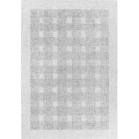 Gray And Dark Gray Wool Checkered Hand Tufted Area Rug Photo 2