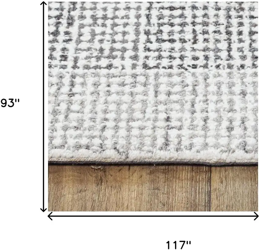 Gray And Dark Gray Wool Checkered Hand Tufted Area Rug Photo 6