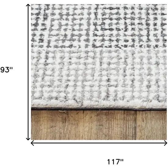 Gray And Dark Gray Wool Checkered Hand Tufted Area Rug Photo 6