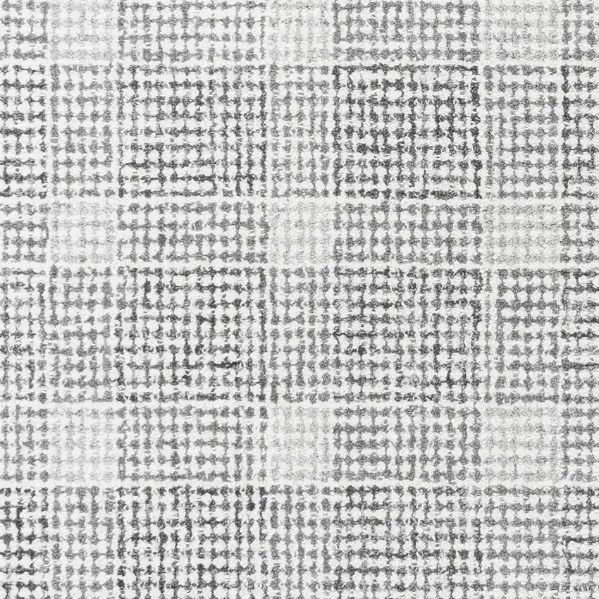 Gray And Dark Gray Wool Checkered Hand Tufted Area Rug Photo 5