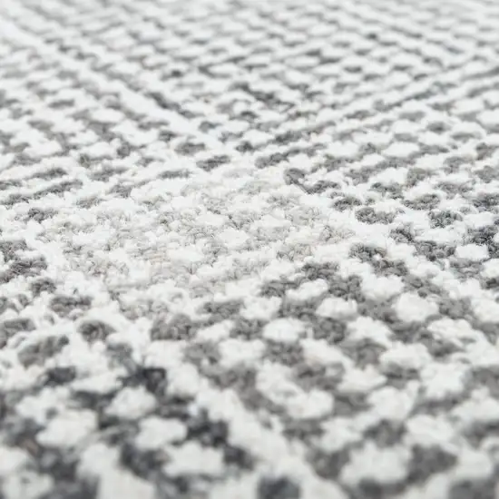 Gray And Dark Gray Wool Checkered Hand Tufted Area Rug Photo 4